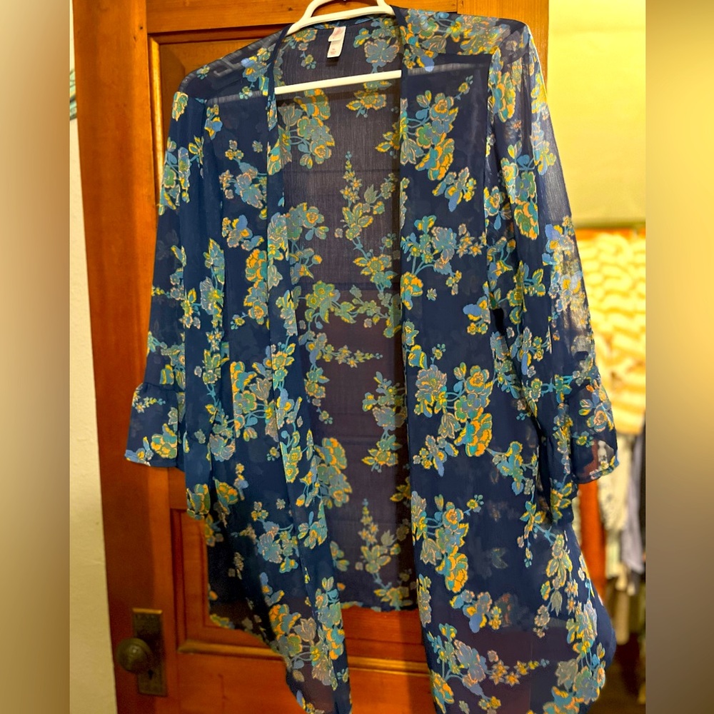 Target kimono- blue and multi color